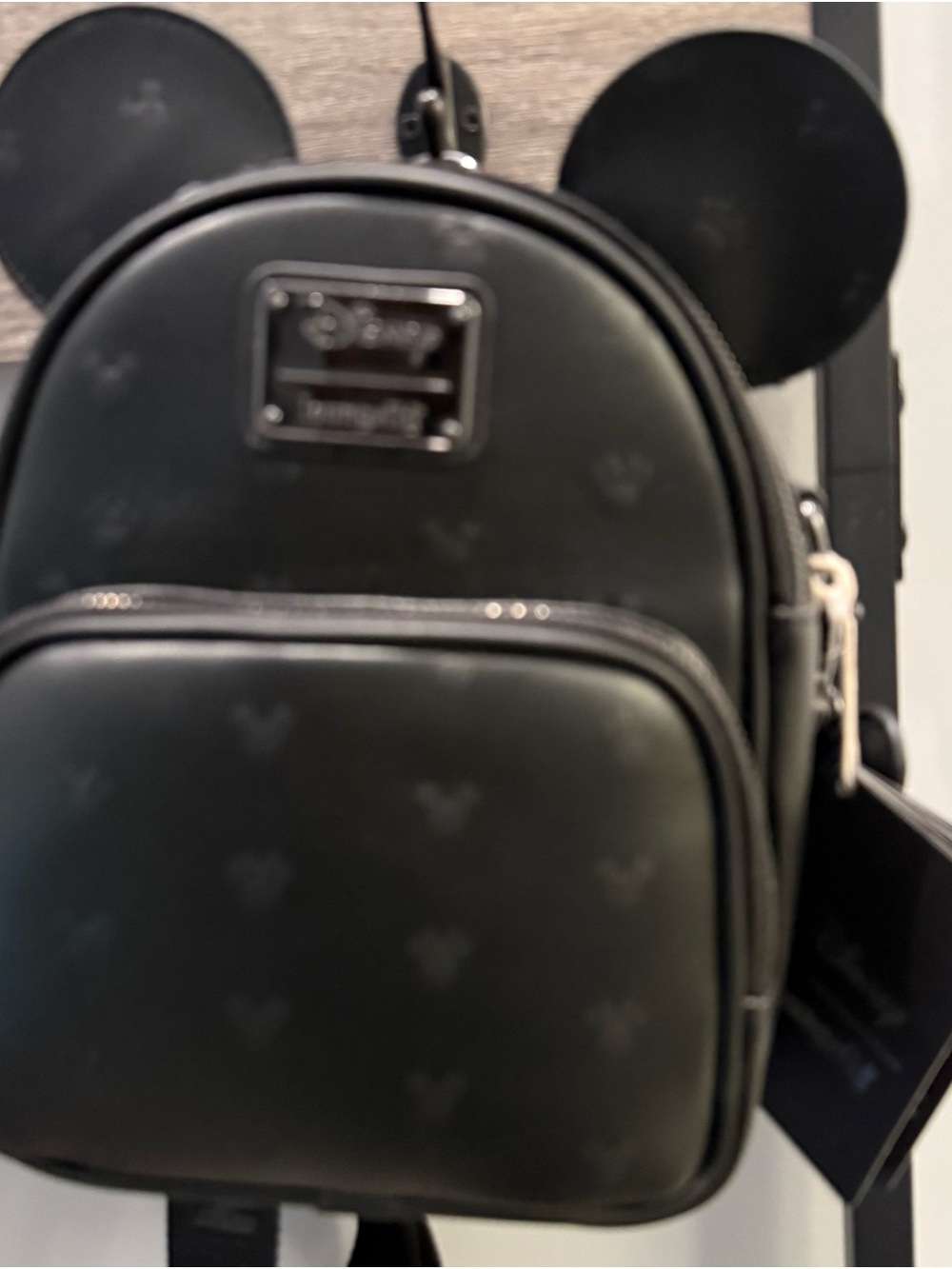 Loungefly Black Mini Mickey and Minnie Ear Backpack